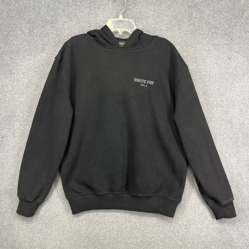 White Fox Boutique Vol.3 Hoodie Womens XS/S Black Oversized Puff Print Pullover